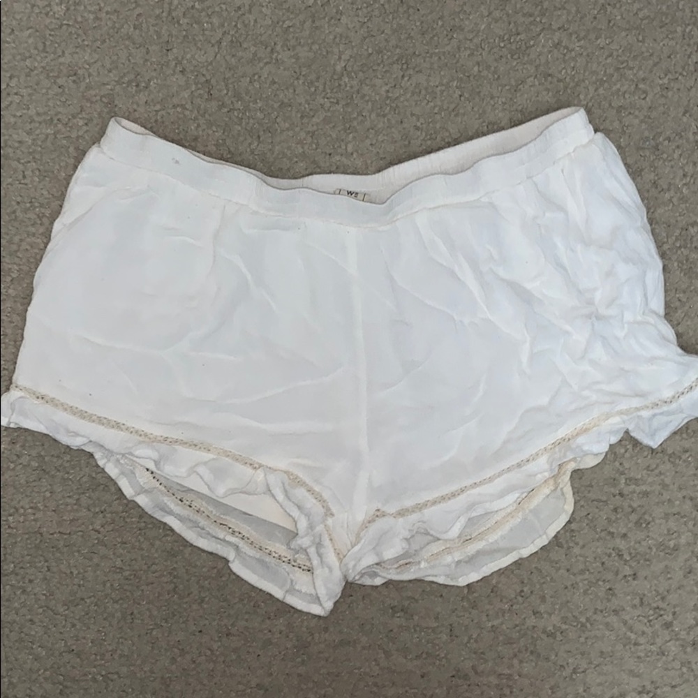pac sun flowy white shorts
